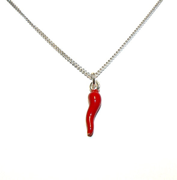 Pendentif piment emmaillé rouge