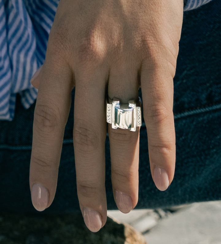 Bague Art Deco Barrettes