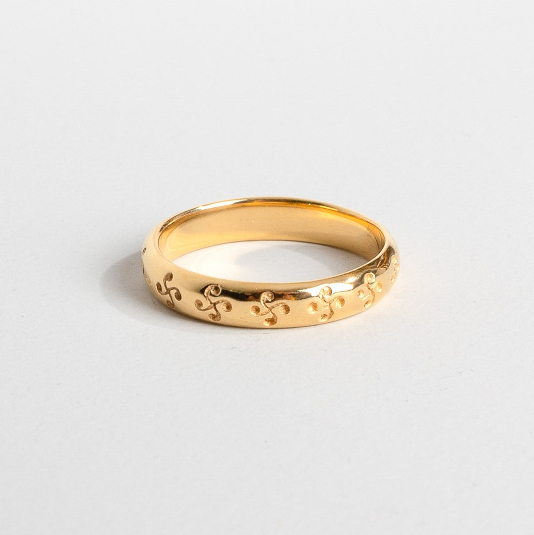 Bague demi jonc Croix Basques