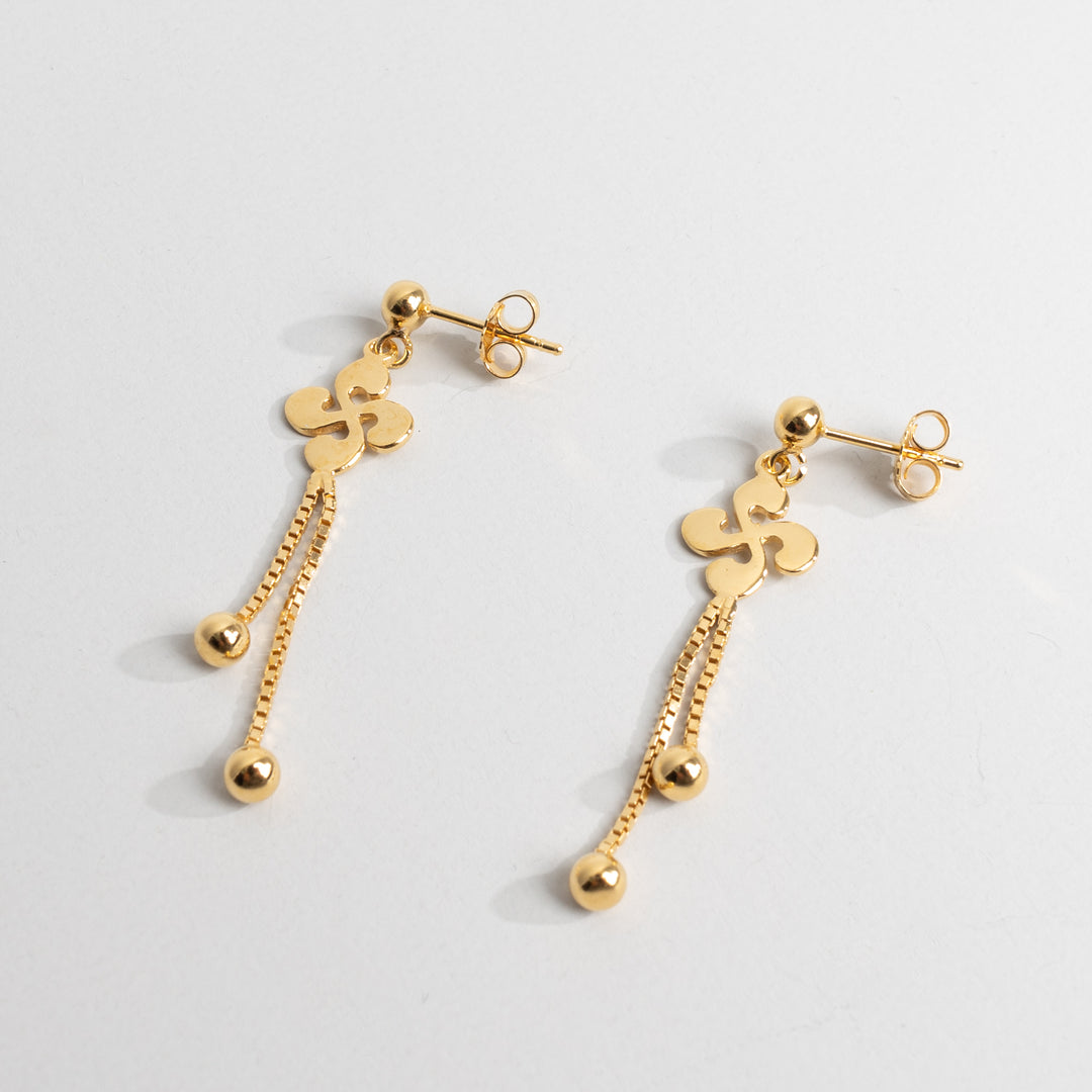 Boucles d'oreilles pendantes Croix Basques