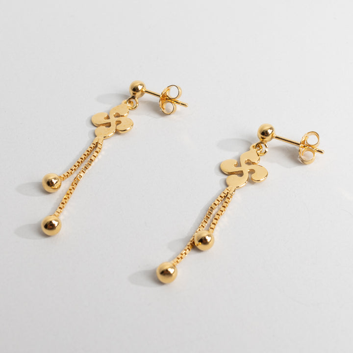 Boucles d'oreilles pendantes Croix Basques