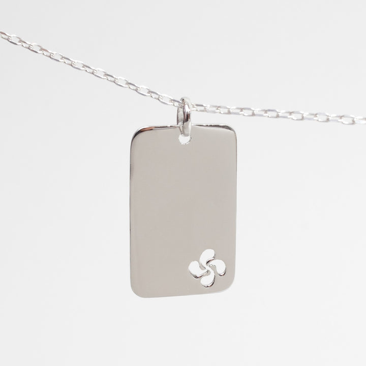 Pendentif Plaque Rectangle Croix GM